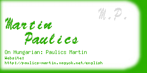 martin paulics business card